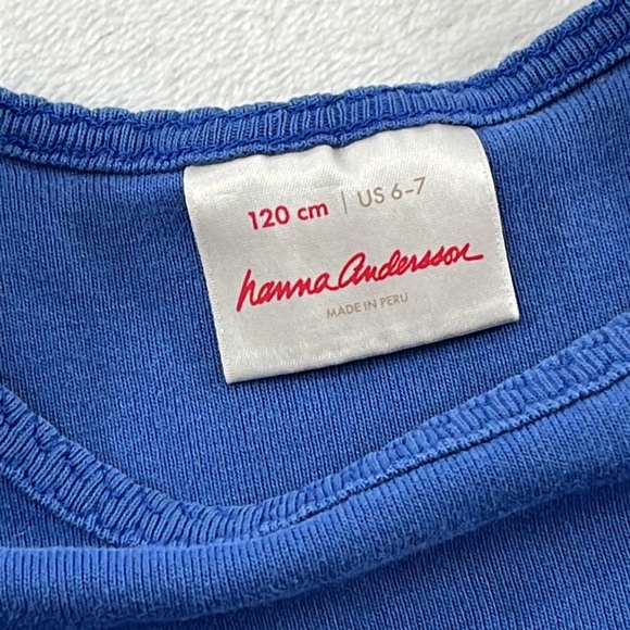 Hanna Andersson 6-7, 120 100% Cotton/Pima Cotton Blue Short Sleeve Shirts Set‎ - Picture 8 of 12